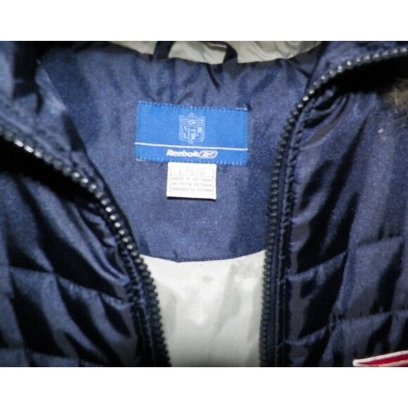 Men's L Reebok NFL New England Patriots Winter Jacket Hood - Picture 4 of 13